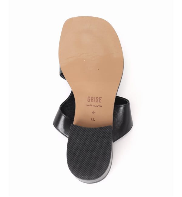 GRISE「《WEB+一部店舗限定》GRISEレザーアシンメトリートングサンダル」|サンダル|