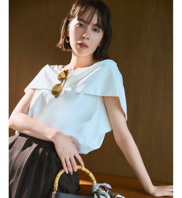 組曲「GIZAコットンオフショルダー カットソー」|Tシャツ・カットソー|アイボリー系