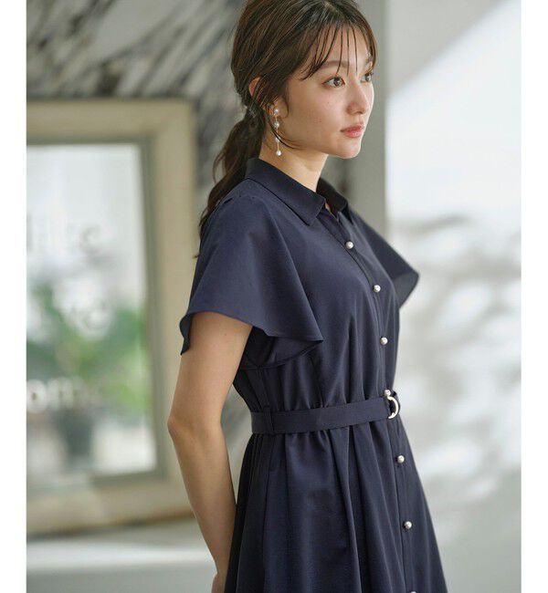 ANY SIS「【洗える】ビューティフレア シャツワンピース」|ワンピース|