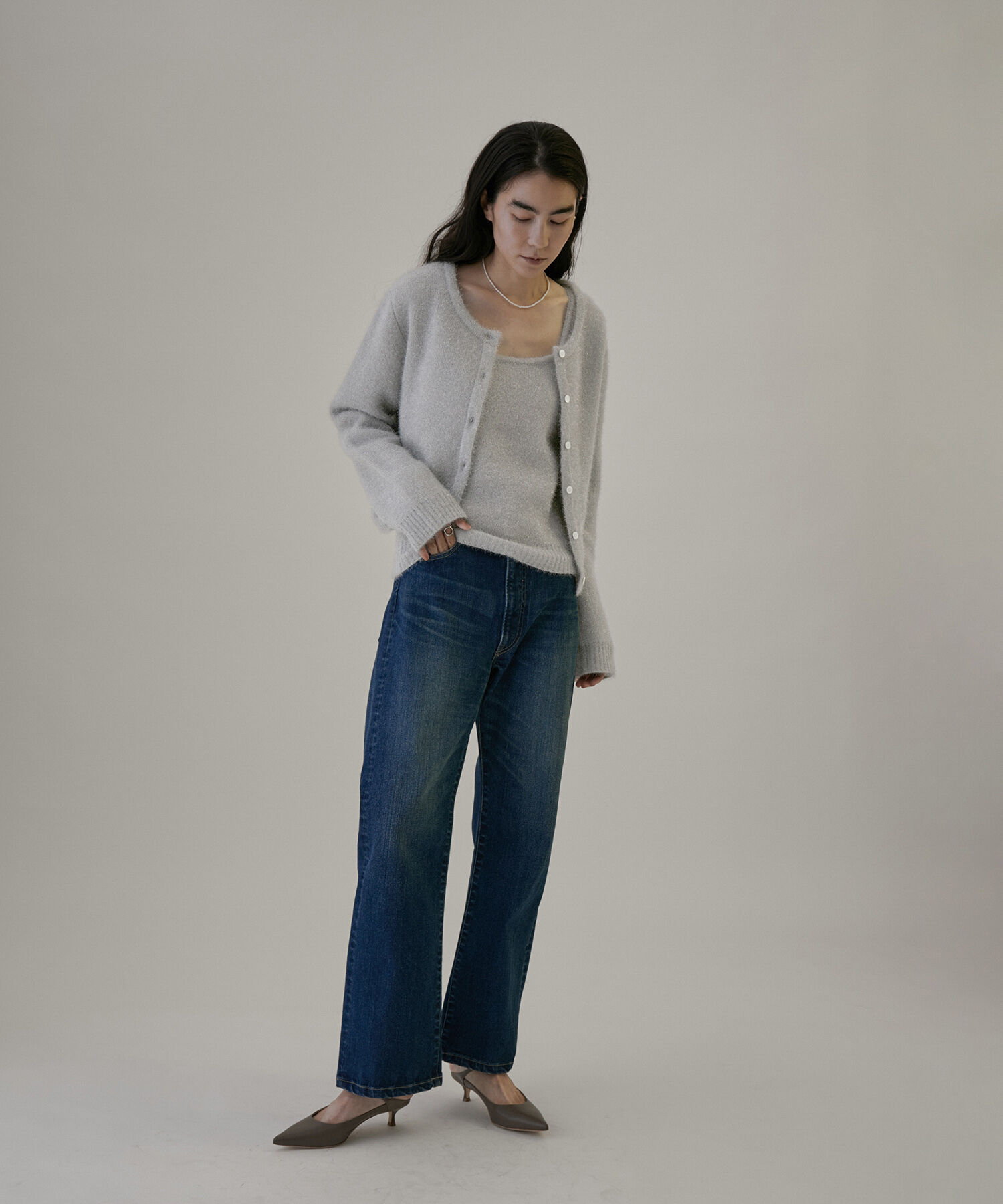 SALON adam et rope'「【WEB限定】ラメニットキャミソール【セットアップ対応】」|キャミソール|