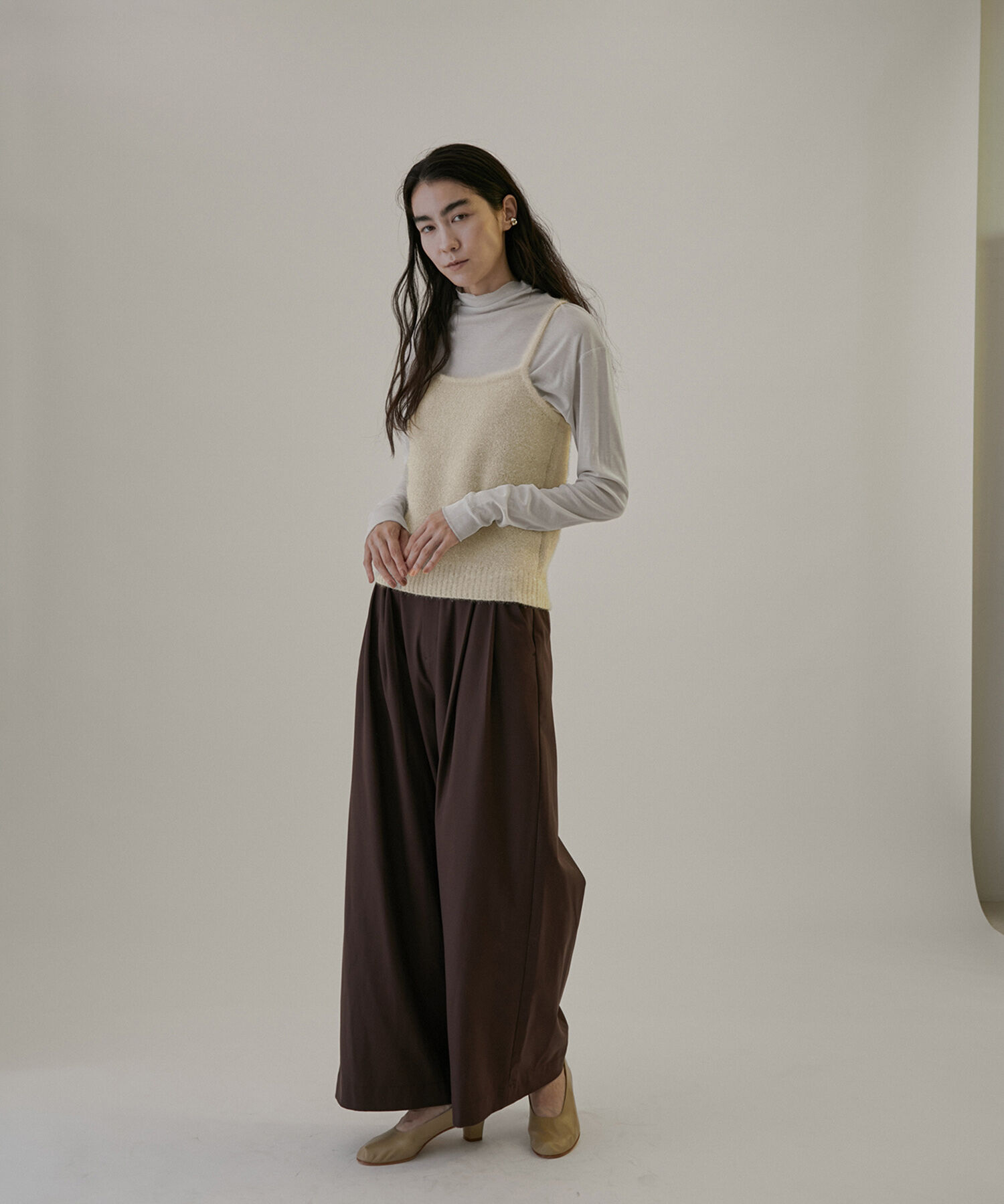 SALON adam et rope'「【WEB限定】ラメニットキャミソール【セットアップ対応】」|キャミソール|