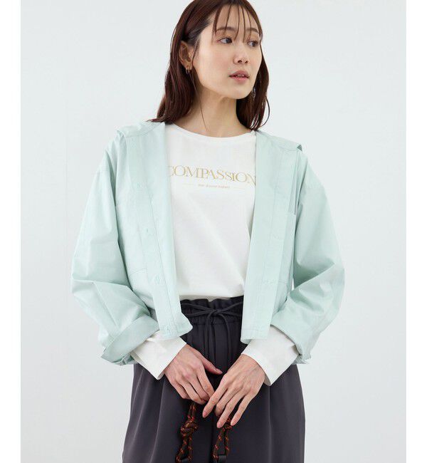 Rope&rsquo;Picnic「RENUロゴプリントロングTシャツ/UVカット・イージーケア」|Tシャツ・カットソー|