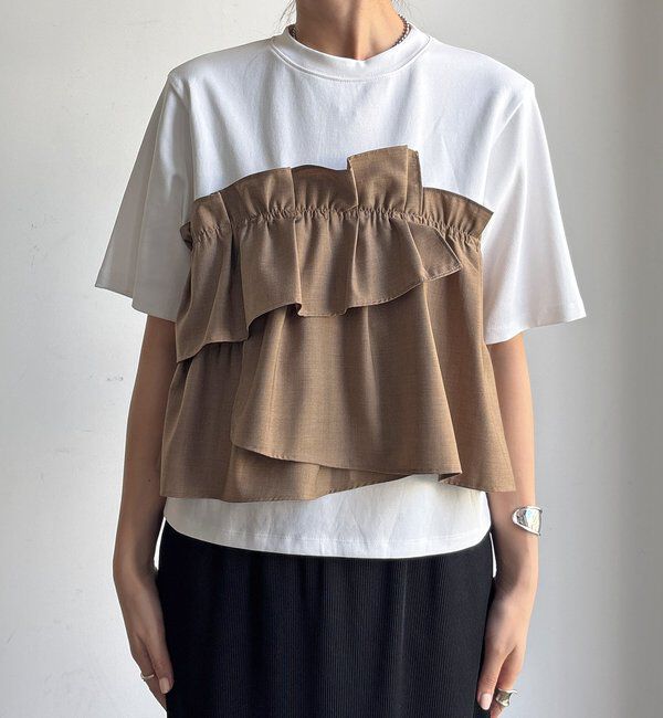  「【WEB限定/セットアップ可能】フリルビスチェドッキングTEE」|Tシャツ・カットソー|