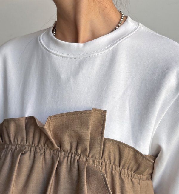  「【WEB限定/セットアップ可能】フリルビスチェドッキングTEE」|Tシャツ・カットソー|