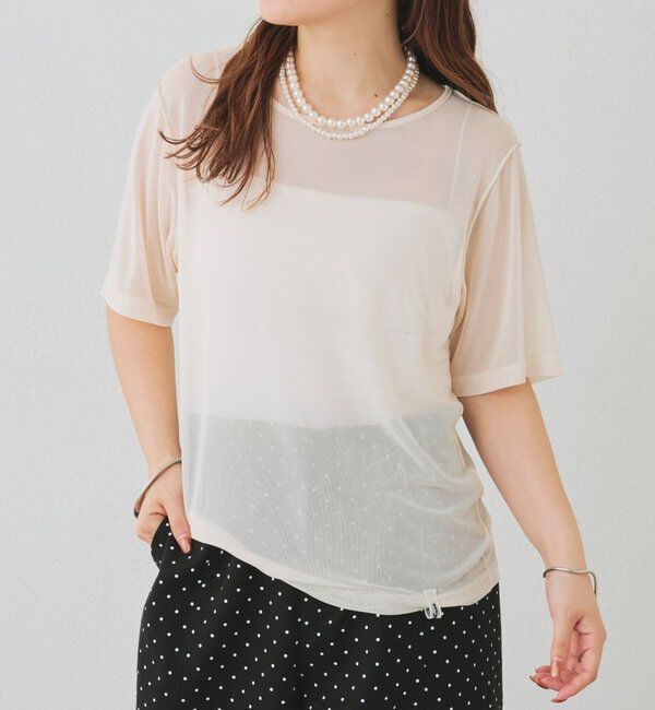  「チュールシアーTシャツ」|Tシャツ・カットソー|アイボリー