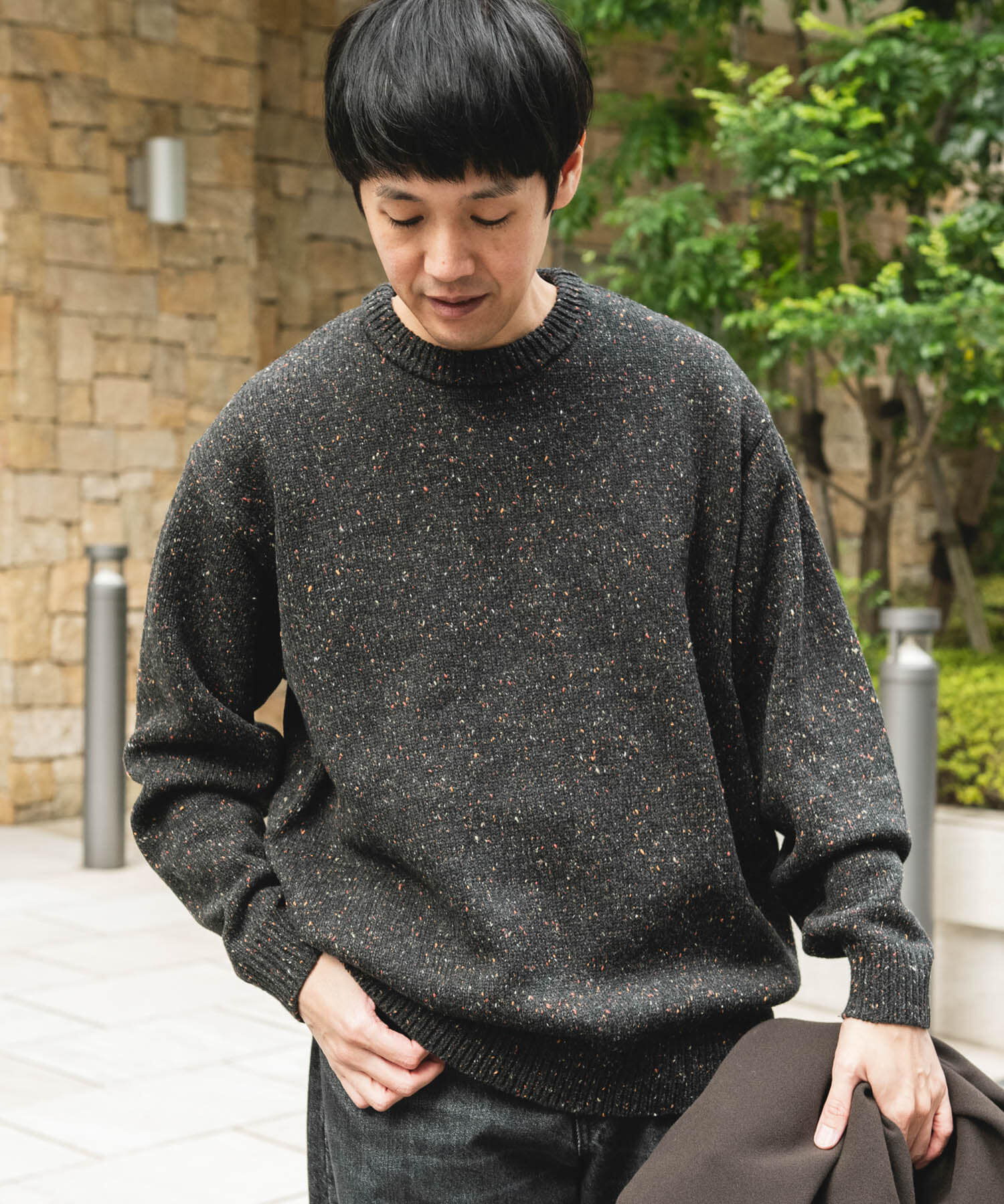URBAN RESEARCH DOORS「ウールブレンドネップクルーネックニット」|ニット・セーター|