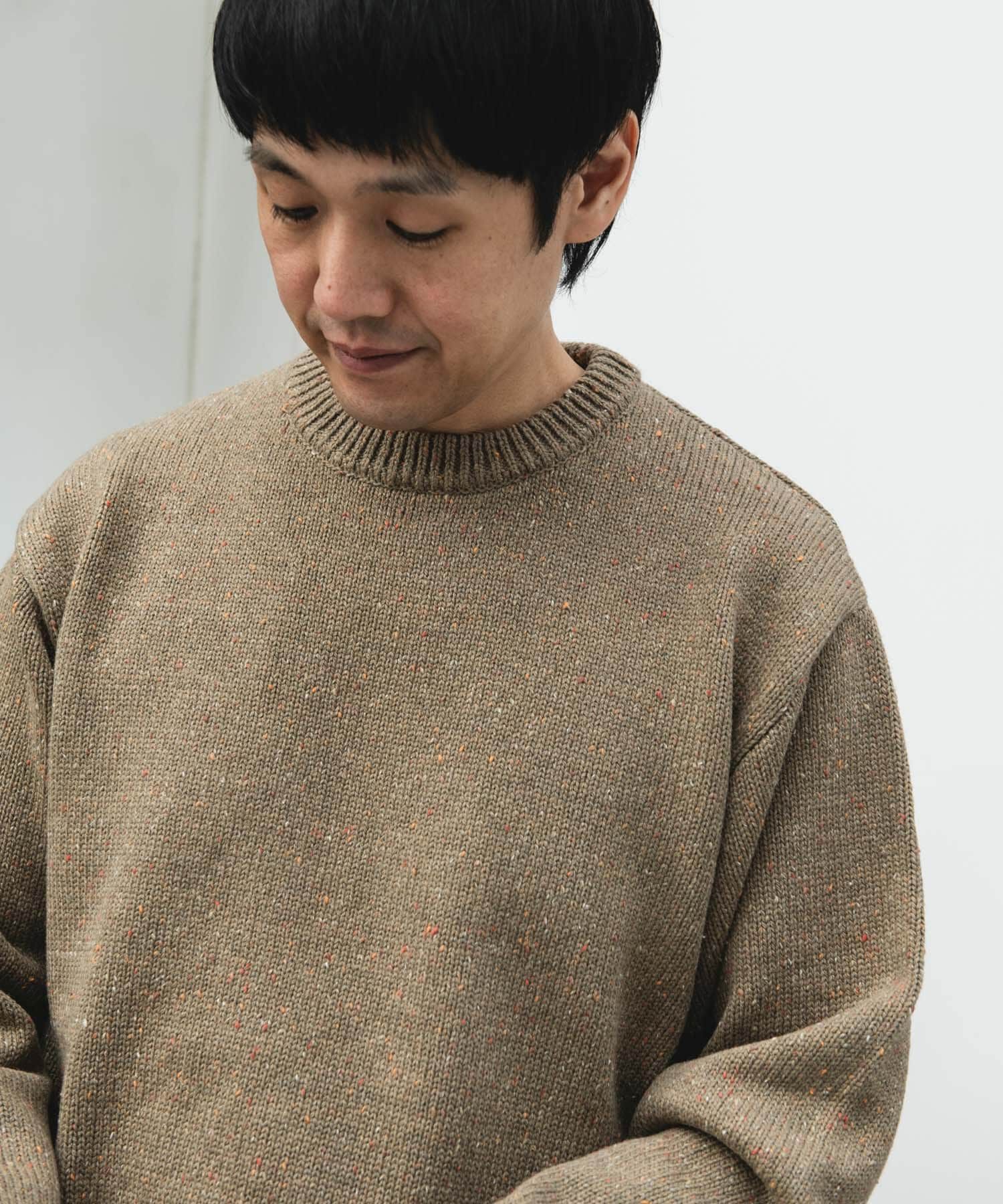 URBAN RESEARCH DOORS「ウールブレンドネップクルーネックニット」|ニット・セーター|