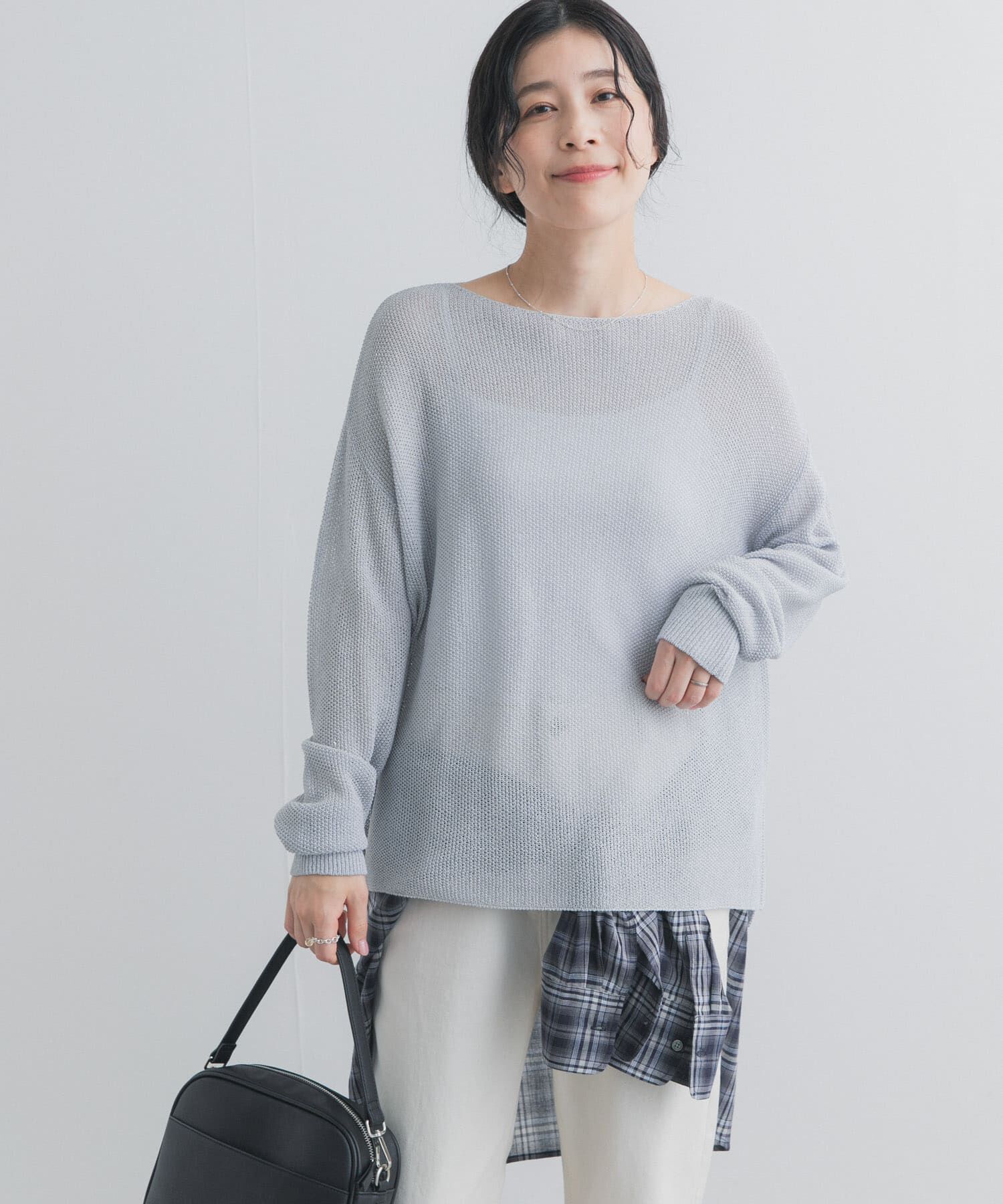 URBAN RESEARCH DOORS「ラメシアーリラックスニット」|ニット・セーター|