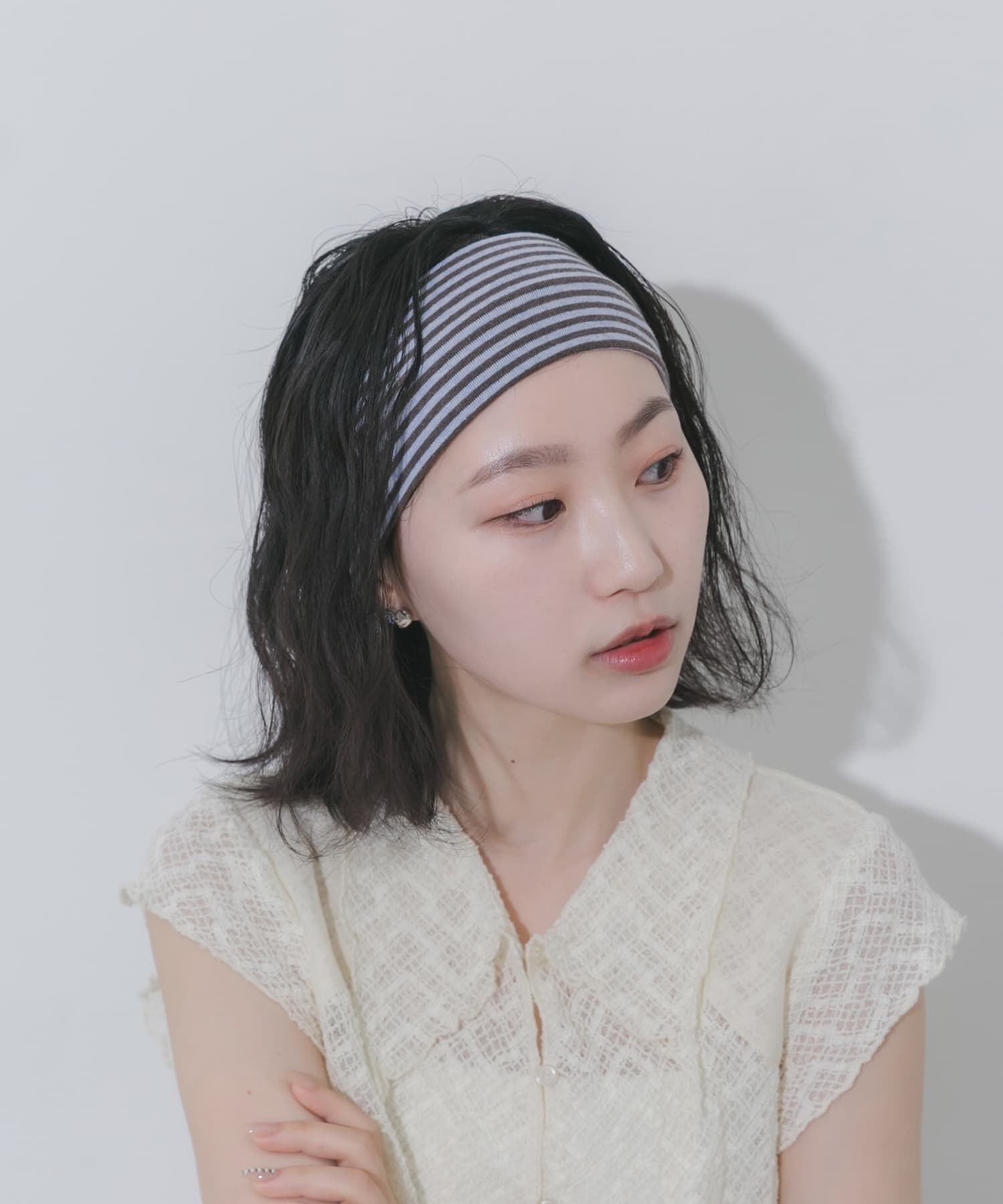 SMELLY「カラーボーダーヘアバンド」|ヘアバンド|