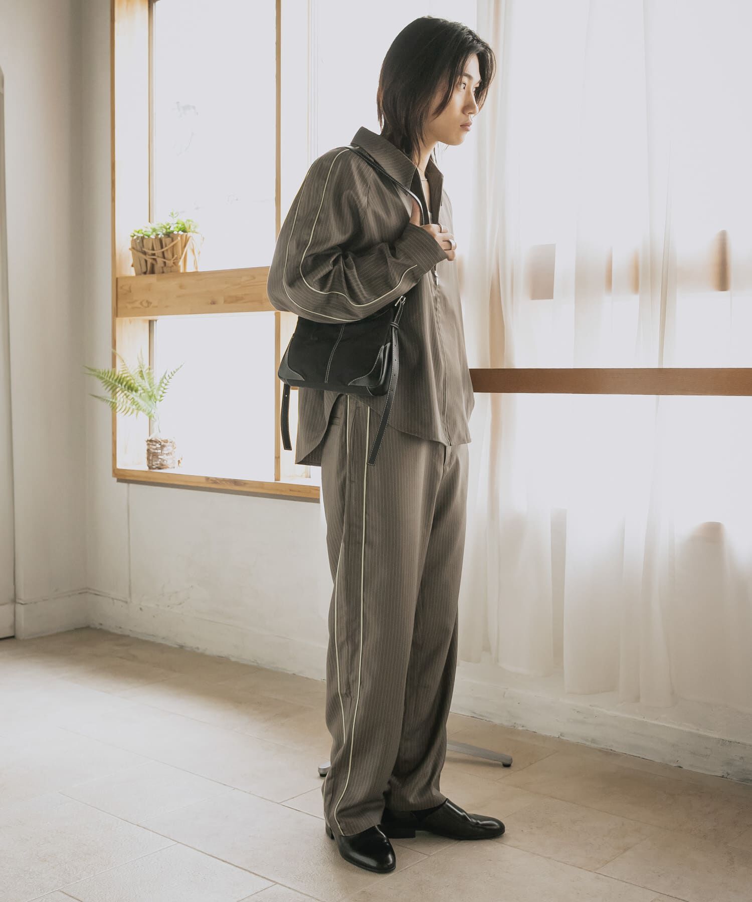 SENSE OF PLACE by URBAN RESEARCH「サイドラインピンストライプジップシャツ」|シャツ・ブラウス|