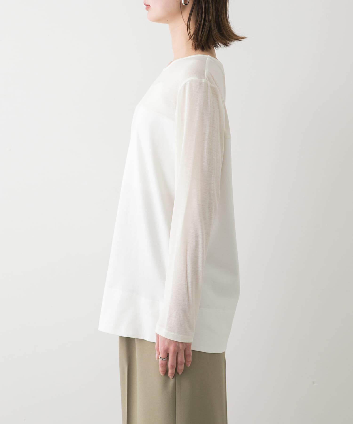 SENSE OF PLACE by URBAN RESEARCH「クルーネックドッキングスリットトップ」|Tシャツ・カットソー|