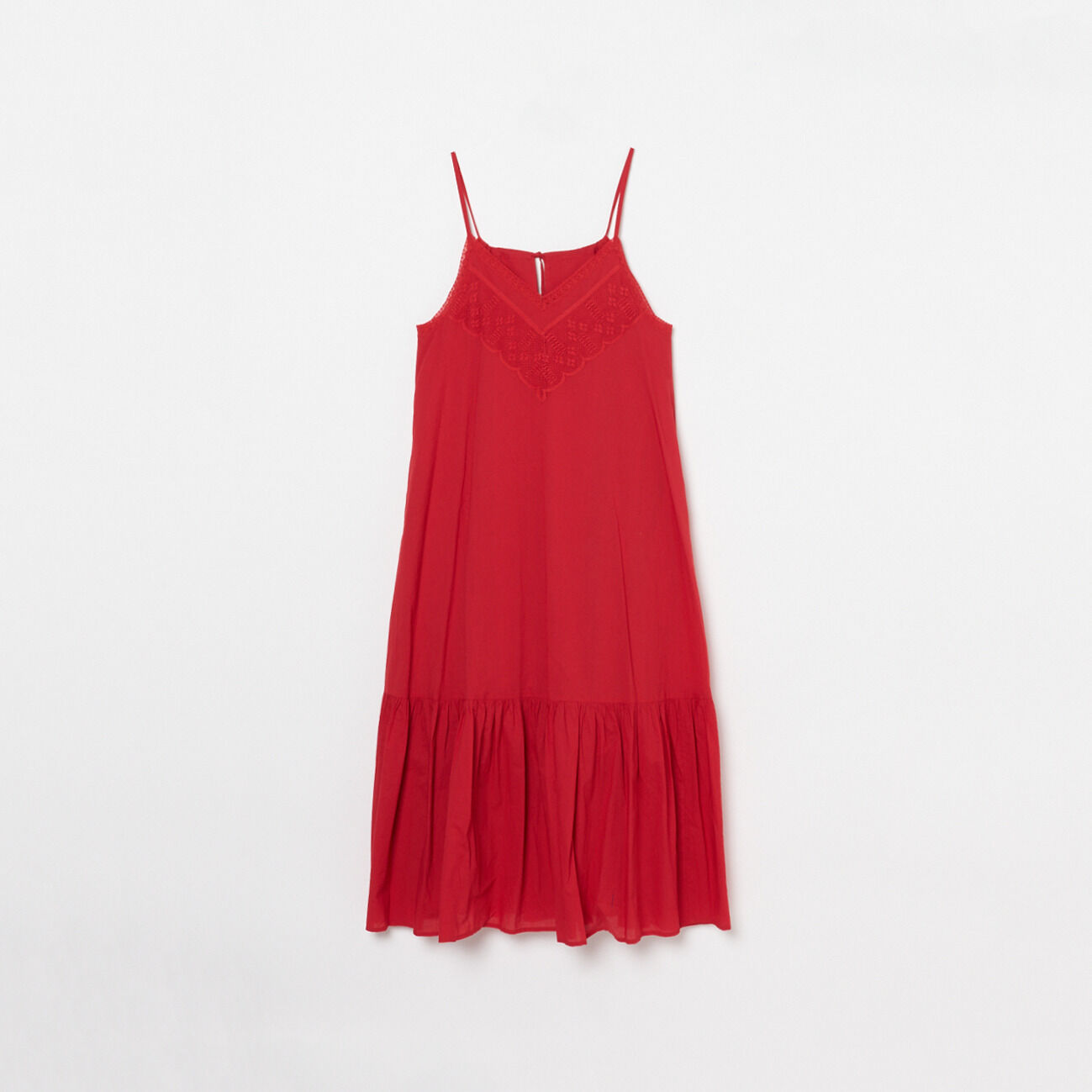  「normment MANNY LACE CAMI DRESS」|ワンピース|レッド