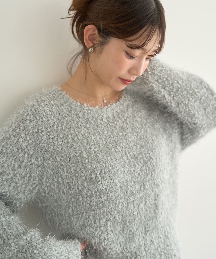 earth music&ecology「ポンポンヤーンラメニットプルオーバー」|ニット・セーター|