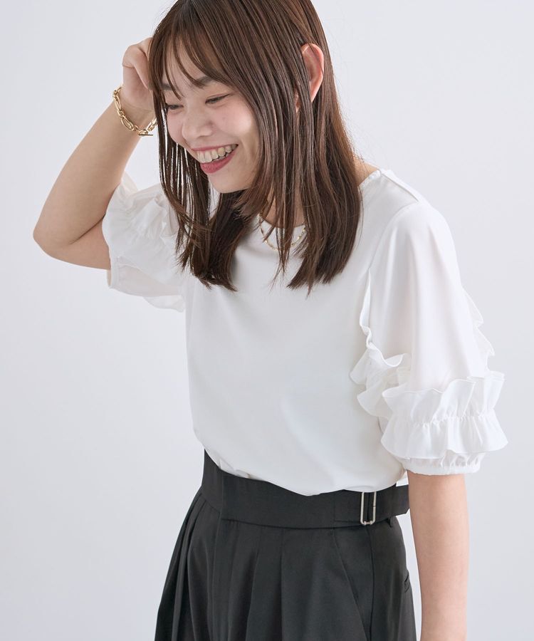 Green Parks「袖フリルプルオーバー」|Tシャツ・カットソー|