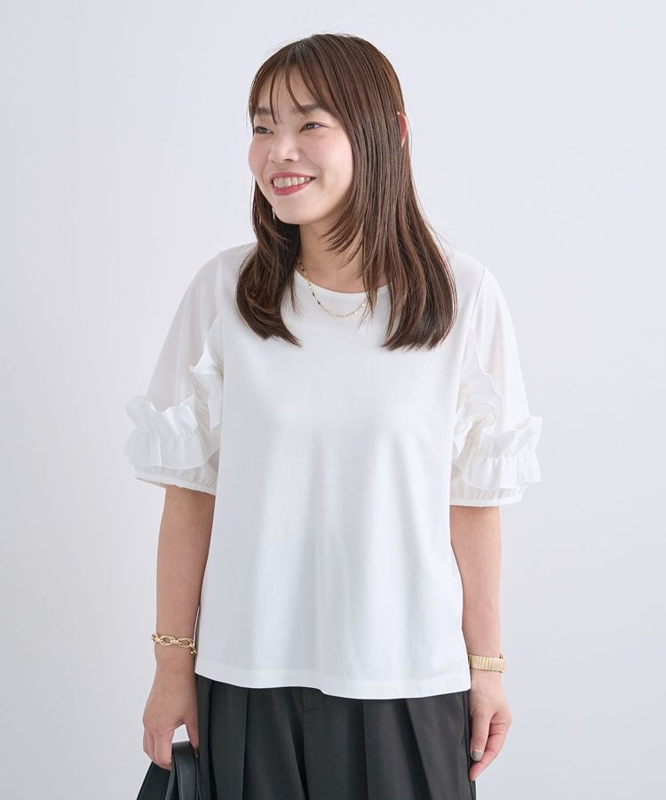 Green Parks「袖フリルプルオーバー」|Tシャツ・カットソー|