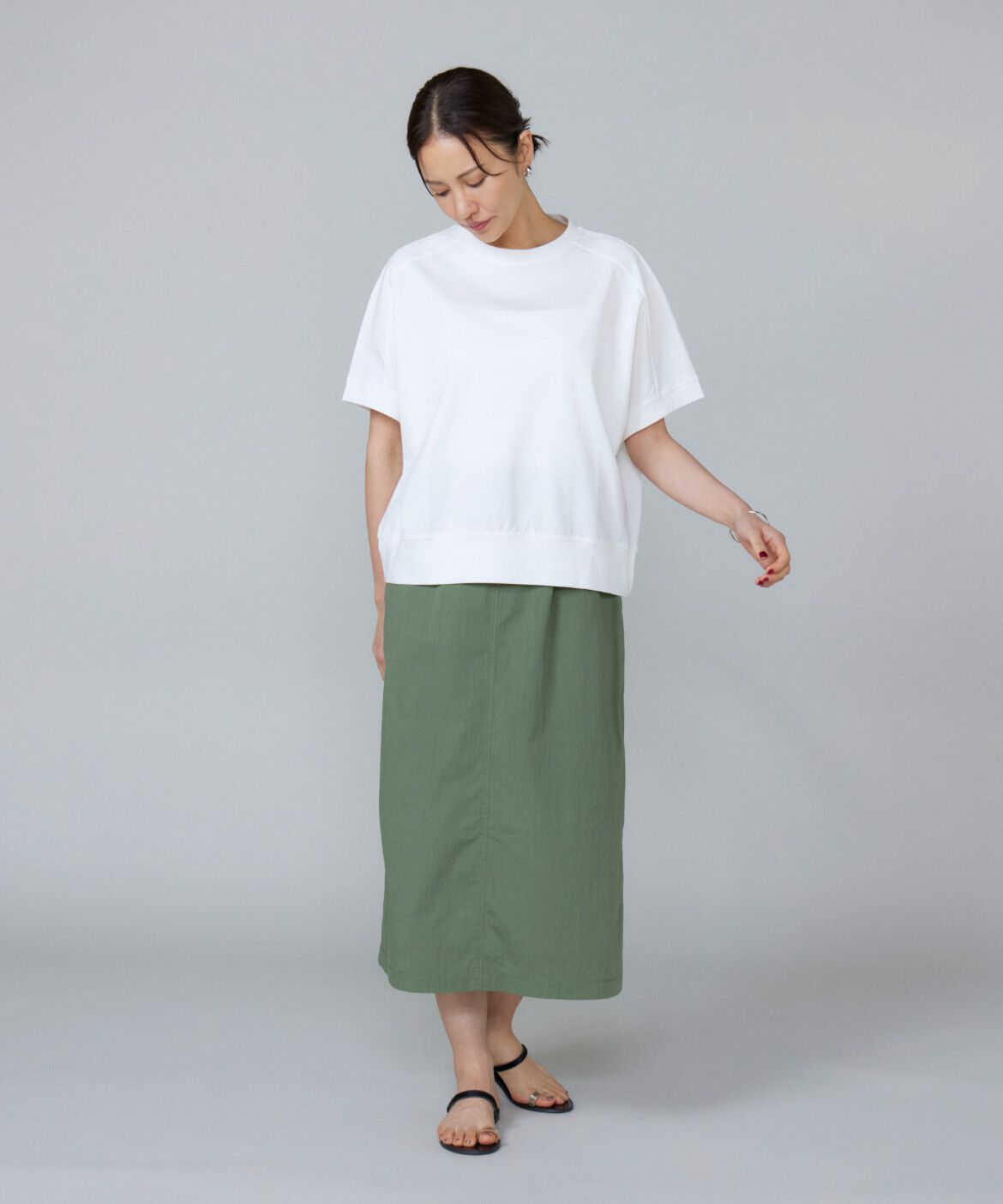 7-IDconcept.「《大きいサイズ》ヨーク切替ハイネックプルオーバー」|Tシャツ・カットソー|