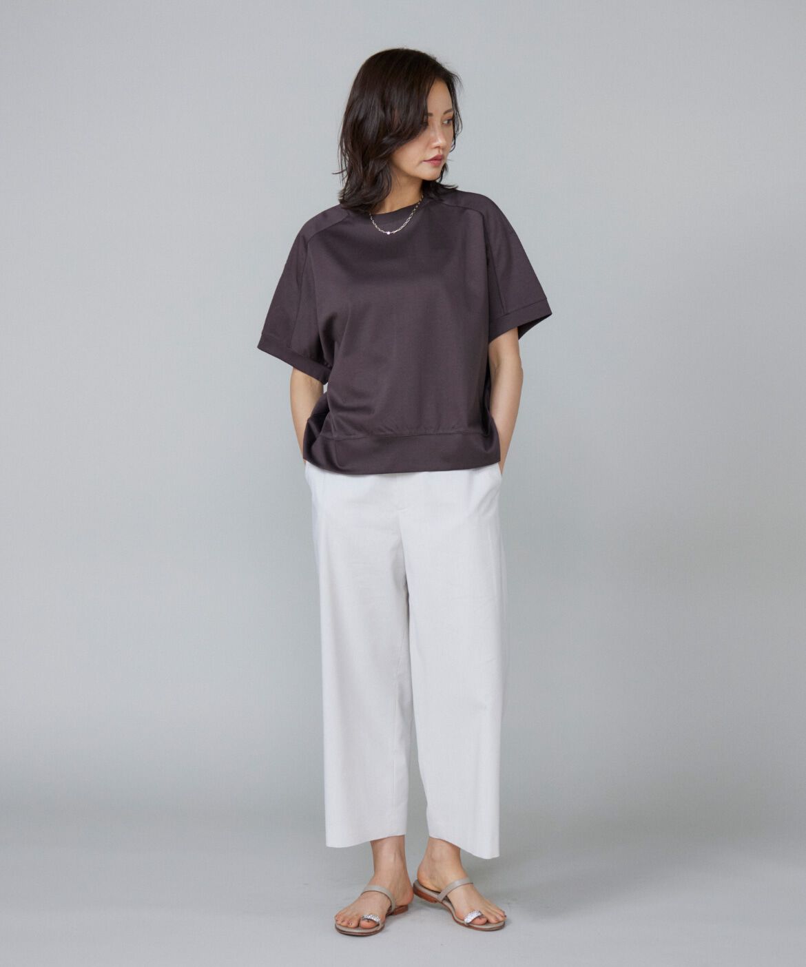 7-IDconcept.「《大きいサイズ》ヨーク切替ハイネックプルオーバー」|Tシャツ・カットソー|