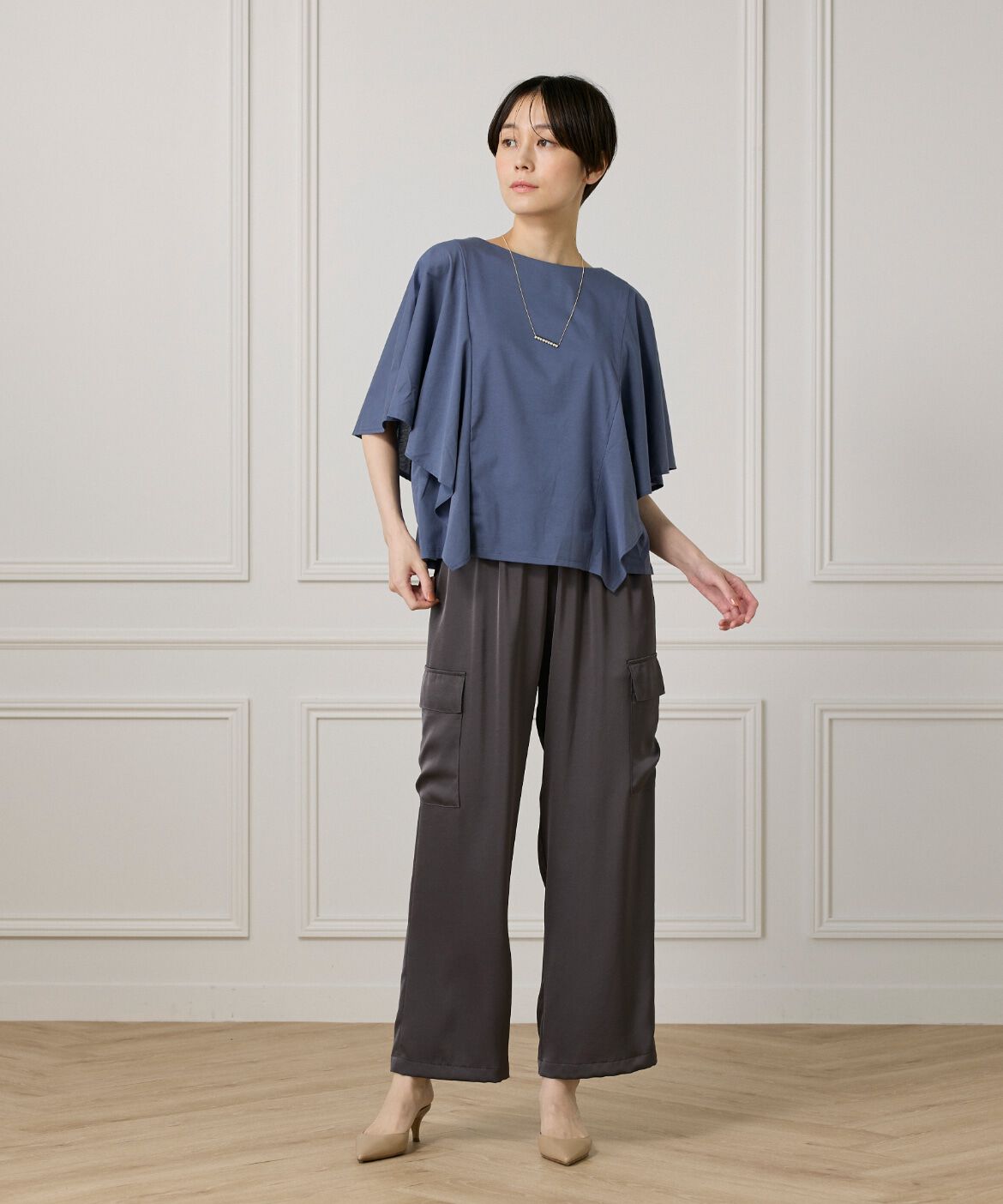 7-IDconcept.「《大きいサイズ》フレアースリーブカットプルオーバー」|Tシャツ・カットソー|