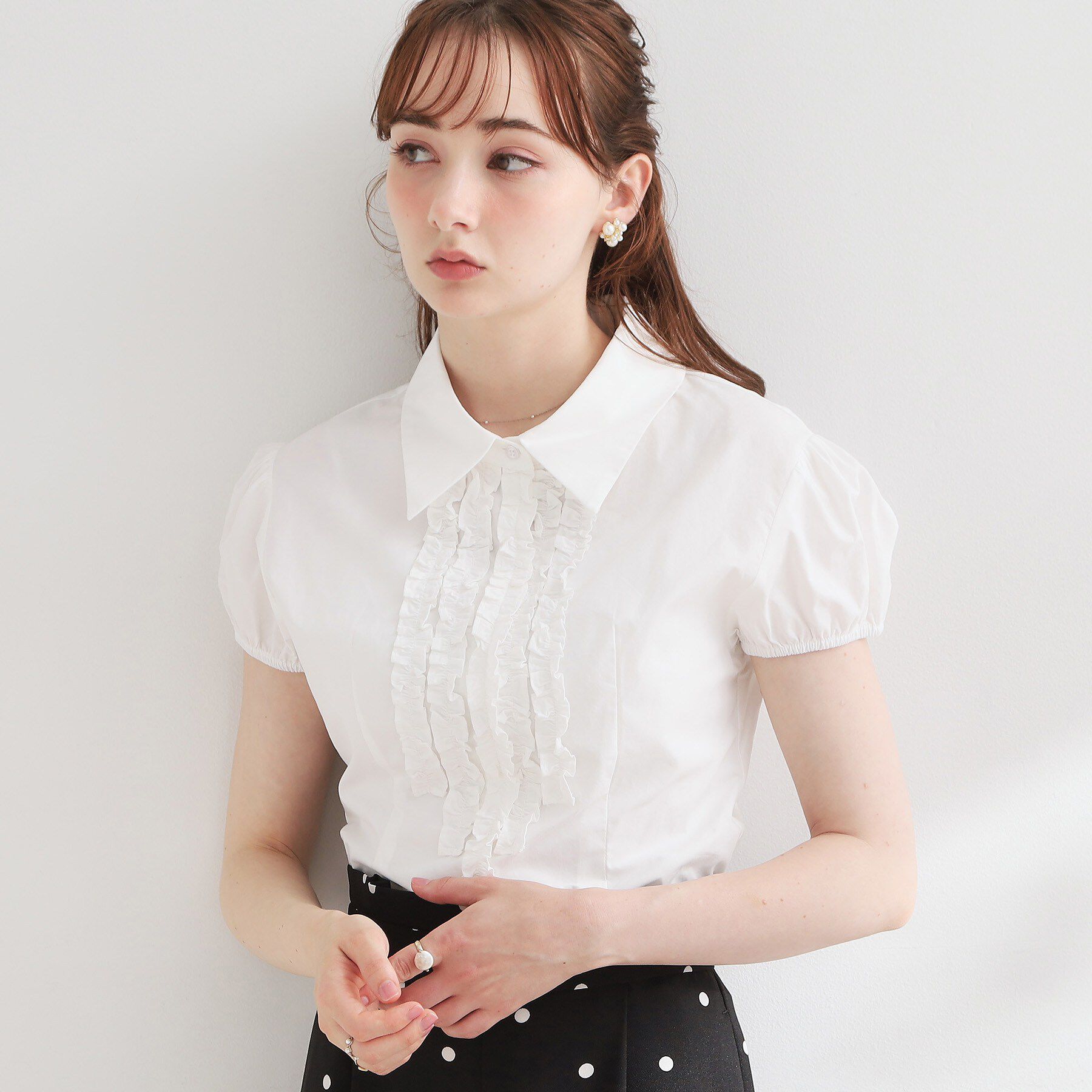 Couture broach「フリルパフスリーブブラウス」|シャツ・ブラウス|