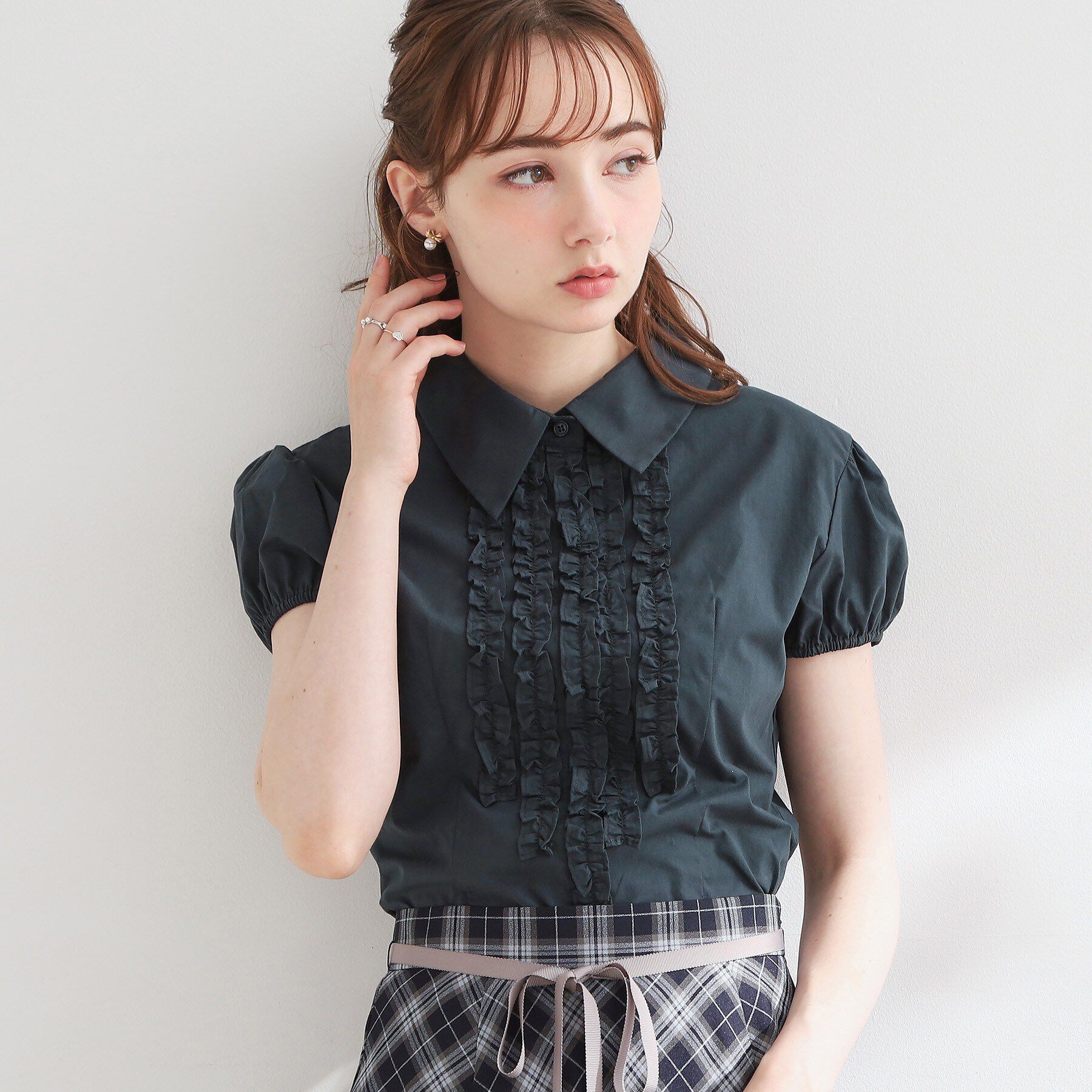 Couture broach「フリルパフスリーブブラウス」|シャツ・ブラウス|
