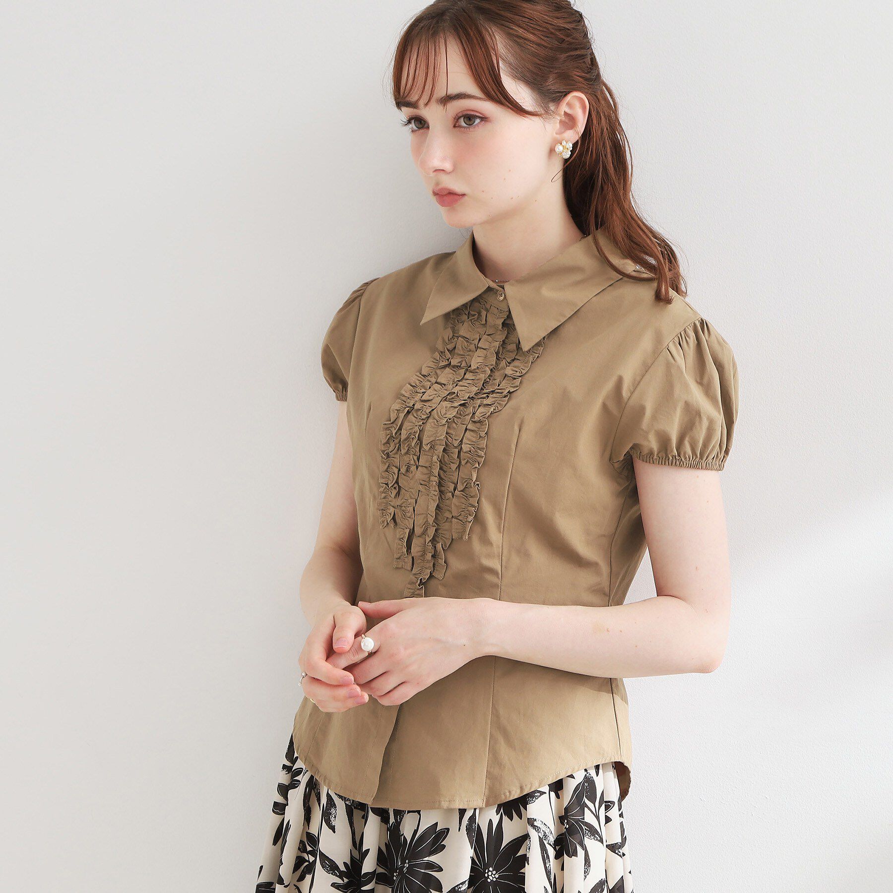 Couture broach「フリルパフスリーブブラウス」|シャツ・ブラウス|