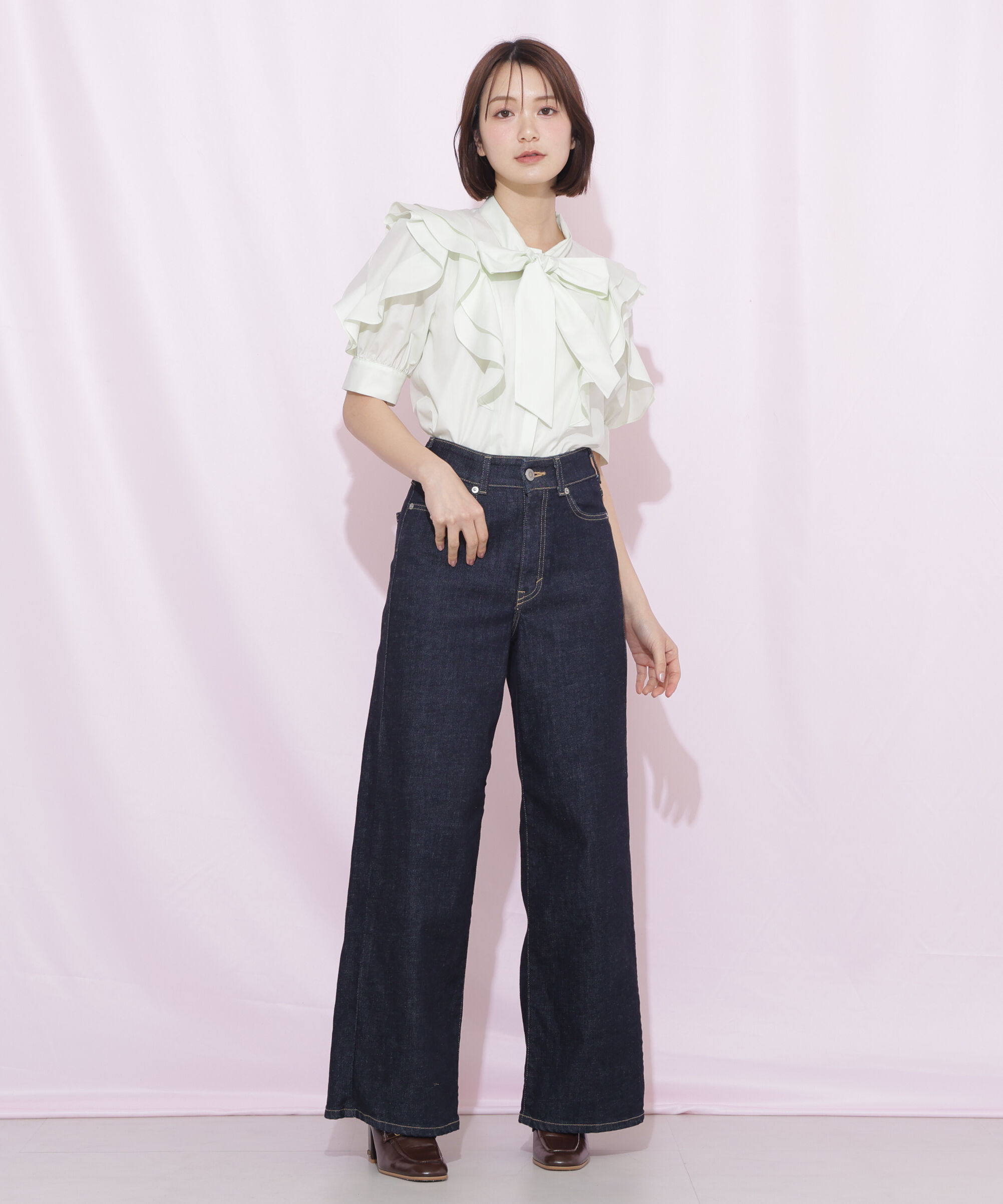  「SOMETHING 別注レースアップワイドデニムパンツ」|その他|