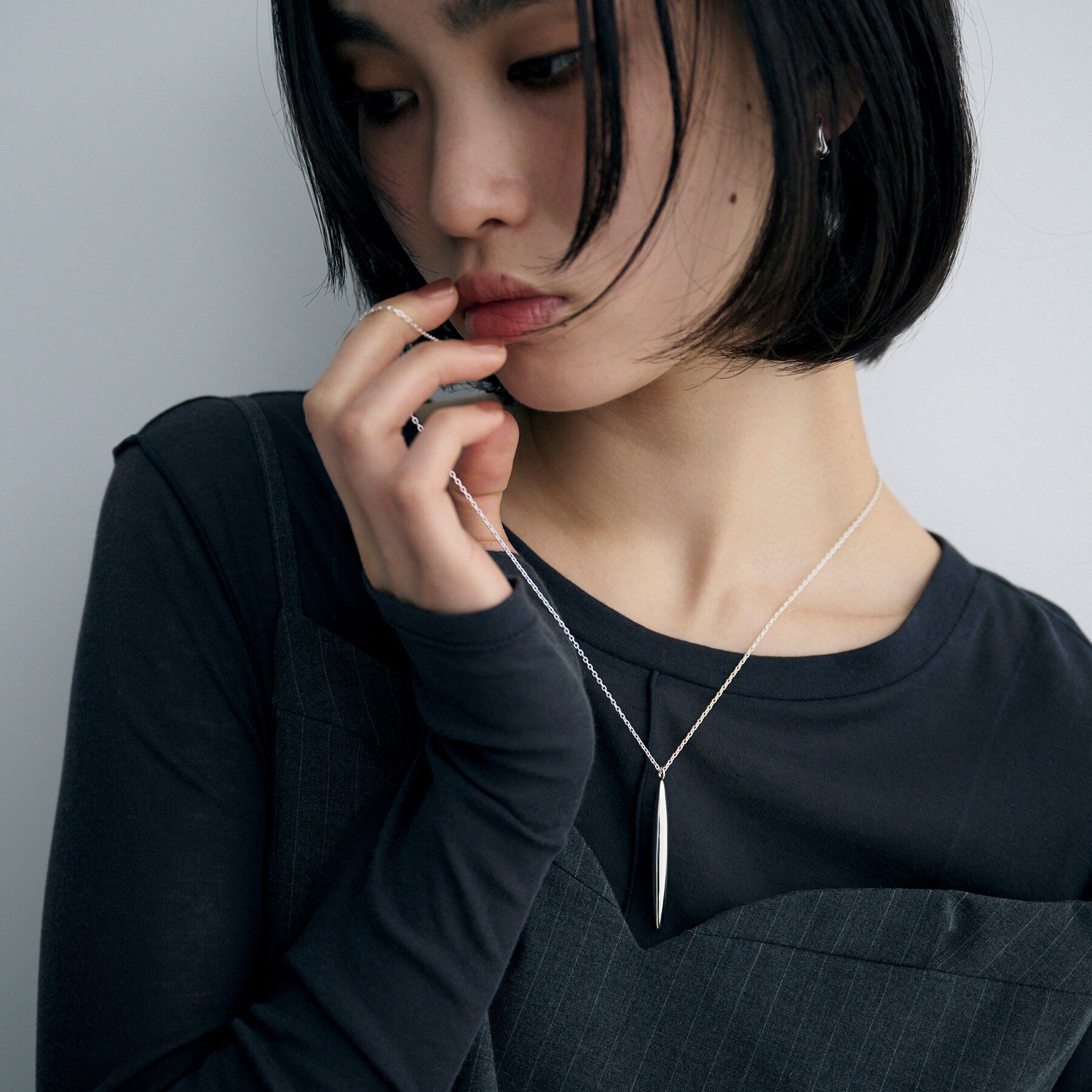 COCOSHNIK ONKITSCH「シルバー ナベットシェイプネックレス」|ネックレス|