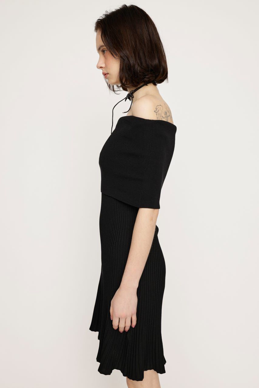 SLY「OFF SHOULDER RIB KNIT ショートワンピース」|ワンピース|