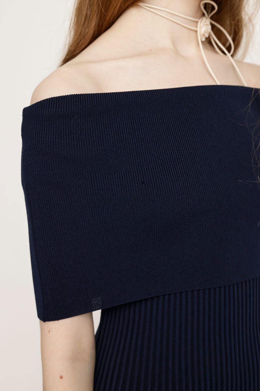 SLY「OFF SHOULDER RIB KNIT ショートワンピース」|ワンピース|