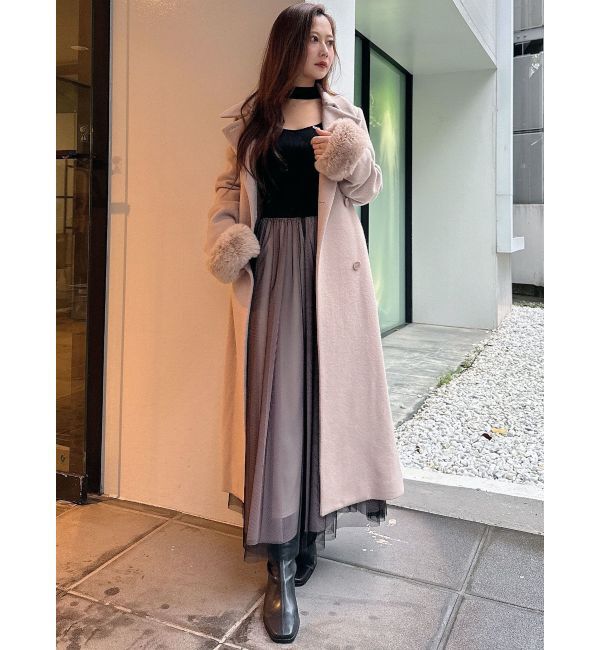 MERCURYDUO「2WAYチュールニットドッキングワンピース」|ワンピース|