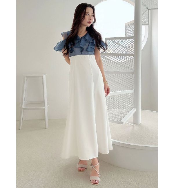 MERCURYDUO「2WAYシアーラッフルドッキングワンピース」|ワンピース|