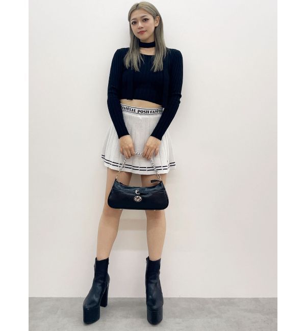 GYDA「チョーカー付きBACKオープンニットトップス」|ニット・セーター|