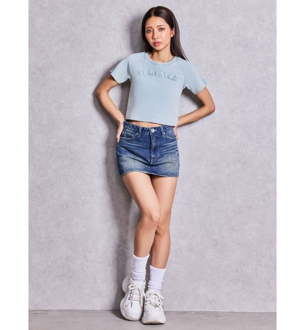 GYDA「GEMYNTAR patchブリーチトップス」|Tシャツ・カットソー|