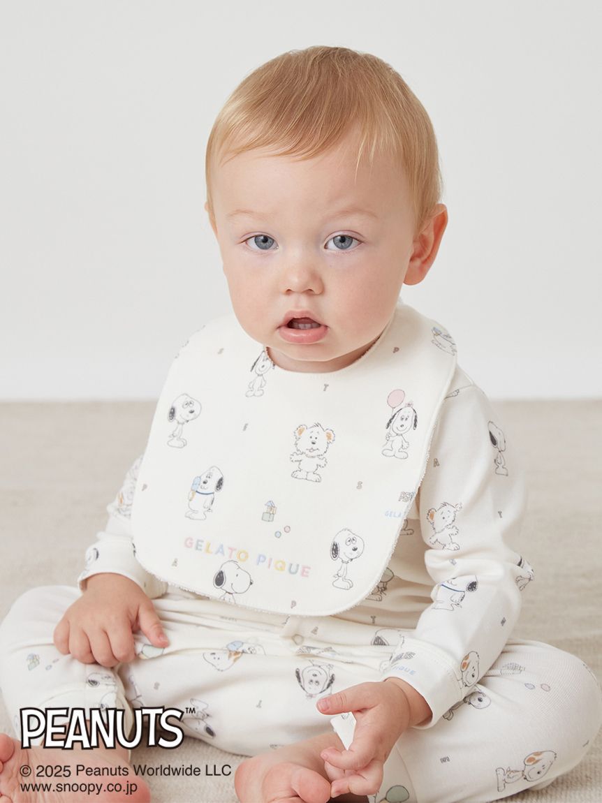 GELATO PIQUE KIDS & BABY「【PEANUTS PUPPIES】【BABY】総柄スタイ」|スタイ|