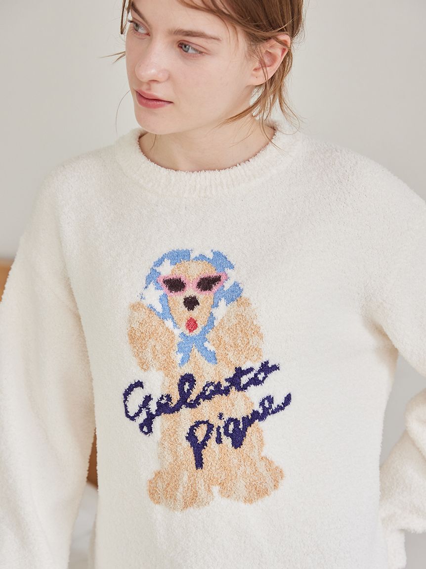 gelato pique「スカーフDOG ジャガードプルオーバー」|ルームウェア|