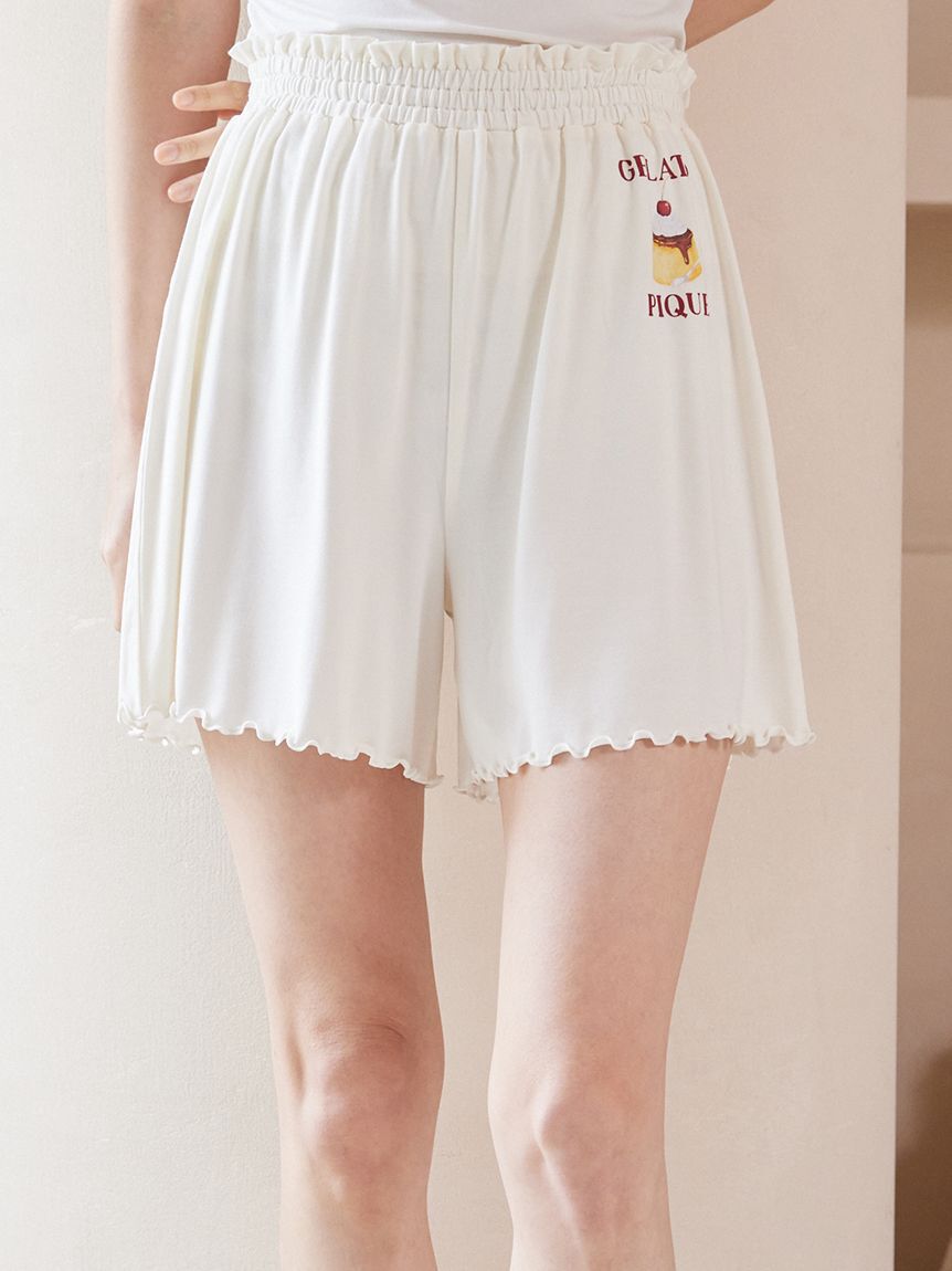 gelato pique「【ONLINE限定】【接触冷感】プリンワンポイントTシャツ&ショートパンツセット」|ルームウェア|