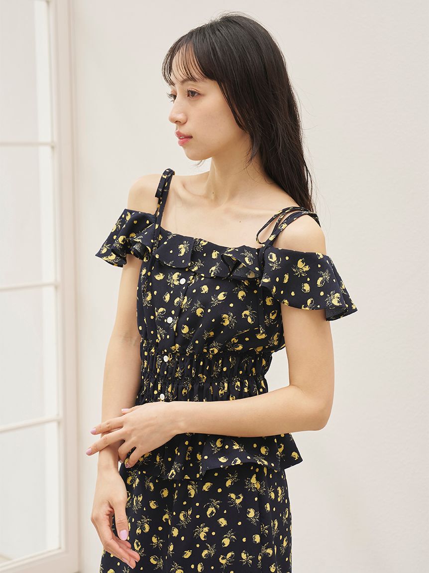 Sustainableフルーツプリントシャーリングブラウス（SNIDEL）｜ルミネ
