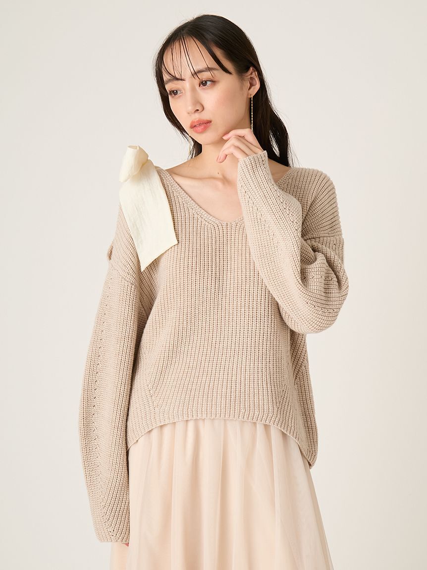 FRAY I.D「リボンニットプル＆チュールスカートセット」|ワンピース|