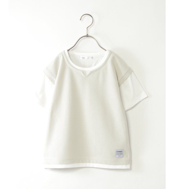 ikka kids「【親子おそろい】キーネックベストレイヤーTシャツ（120~160cm）」|Tシャツ・カットソー|グレージュ