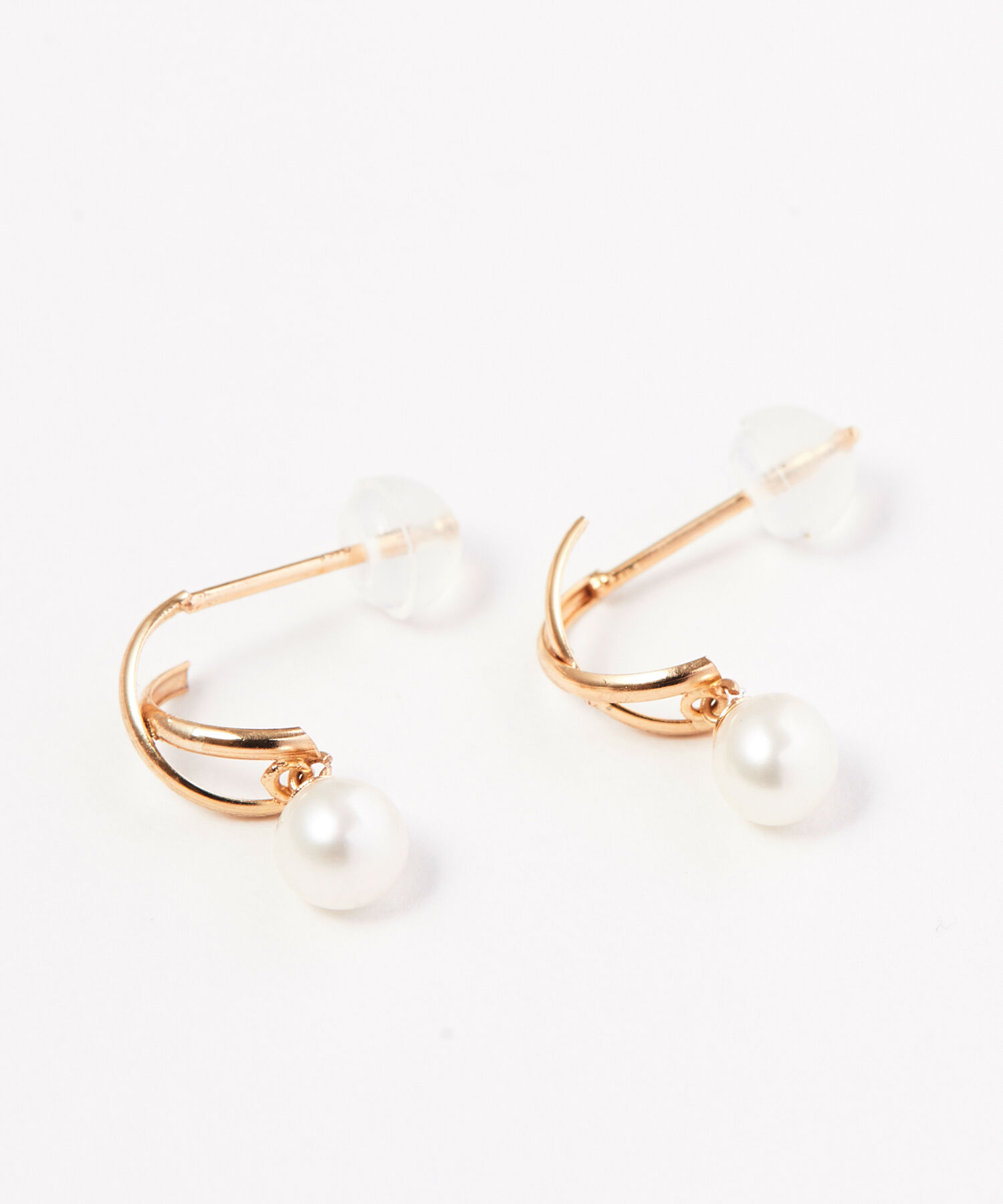 Phoebe「【K10】クロッシングパールピアス/BOX付き」|ピアス|