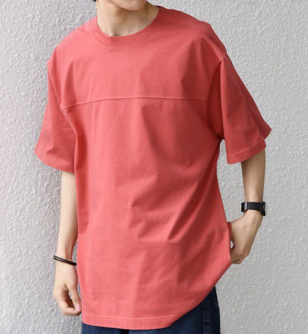 SHIPS any「SHIPS any:〈接触冷感/吸水速乾/UVカット/遮熱〉Raylock フットボール Tシャツ◇」|Tシャツ・カットソー|