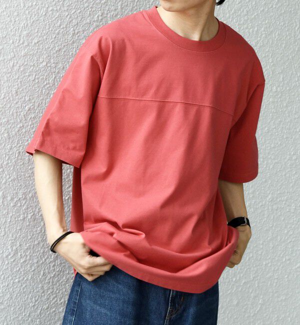 SHIPS any「SHIPS any:〈接触冷感/吸水速乾/UVカット/遮熱〉Raylock フットボール Tシャツ◇」|Tシャツ・カットソー|