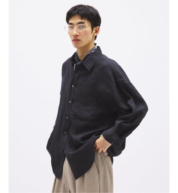 JOURNAL STANDARD「チェック ソフト リネン シャツ」|シャツ・ブラウス|ブラック A