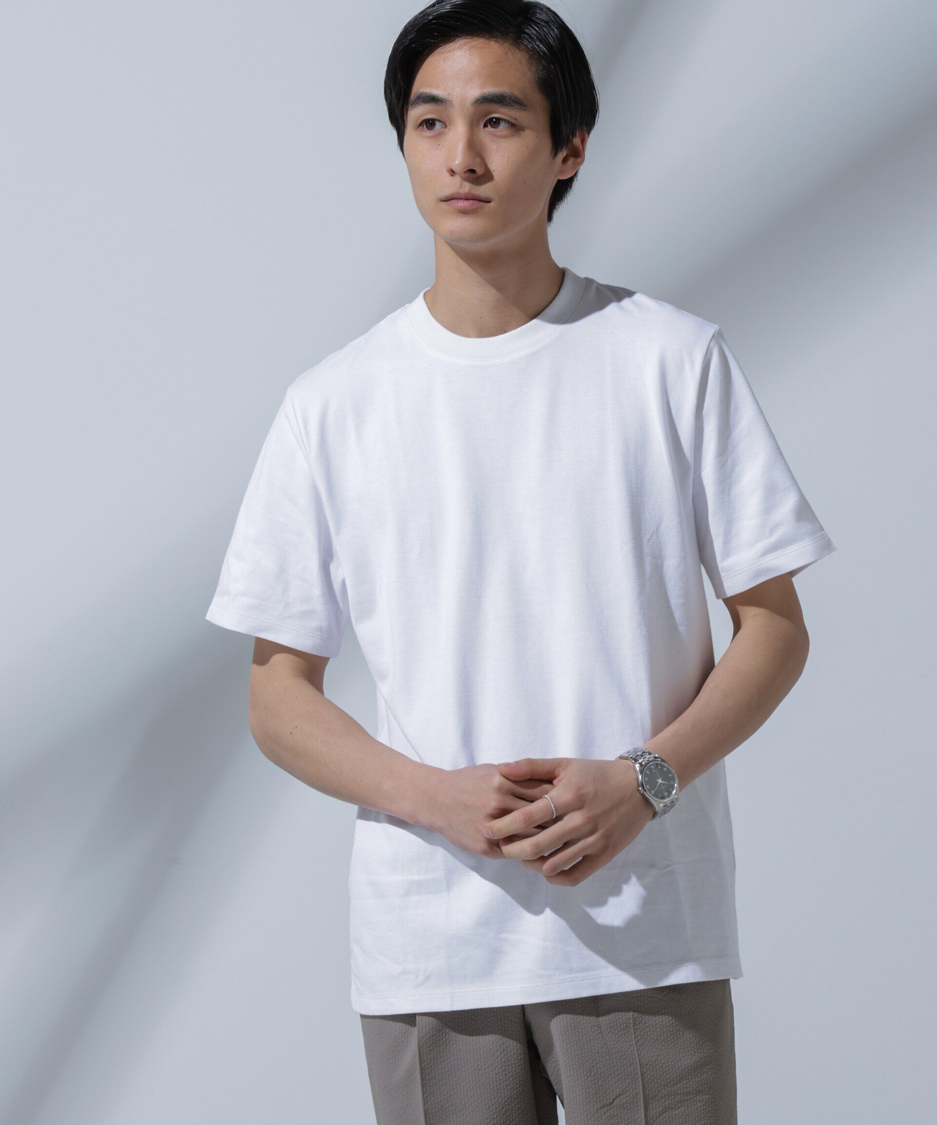 nano･universe「<追加生産>Anti Soaked(R) 汗染み防止 クルーネックTシャツ」|Tシャツ・カットソー|