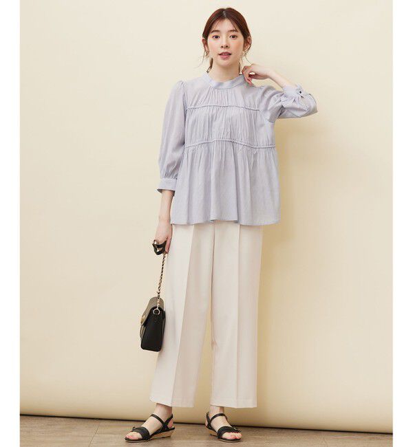 any SiS「【洗える】シャーリングシアー ブラウス」|シャツ・ブラウス|