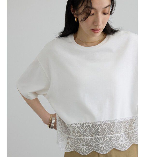 SALON adam et rope'「アラベスクスカラップレースTシャツ」|Tシャツ・カットソー|