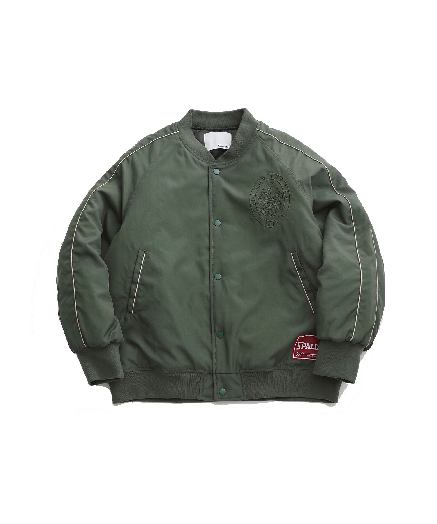 ADAM ET ROPE'「《別注》【SPALDING/スポルディング】BASKETBALL SATIN JACKET / 中綿 / UNISEX」|ミリタリージャケット|