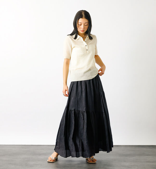 Rouge vif「【MICA&DEAL/マイカアンドディール】sheer knit polo sh」|シャツ・ブラウス|