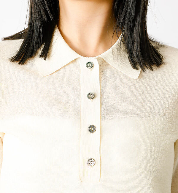 Rouge vif「【MICA&DEAL/マイカアンドディール】sheer knit polo sh」|シャツ・ブラウス|