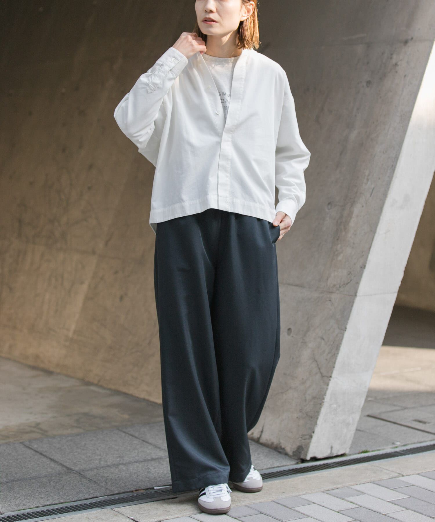 URBAN RESEARCH DOORS「FORK&SPOON　ギボシコクーンロングスリーブシャツ」|シャツ・ブラウス|